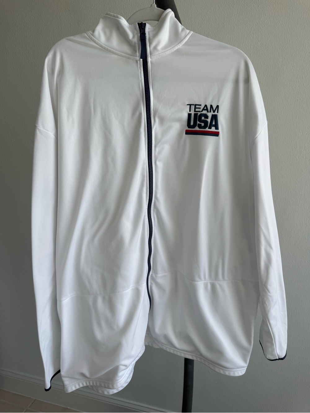 Team USA Olympics Full Zip Track Jacket Men 3XL White Embroidered Logo